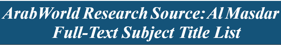 EBSCO: Arab World Research Source: Al Masdar